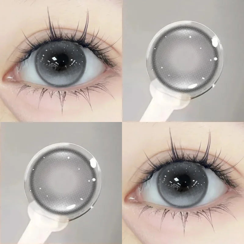 1pair Natural Myopia Lenses Korean Lenses Colored Contact Lenses with Prescription Brown Lenses Soft Grey Beauty Pupil