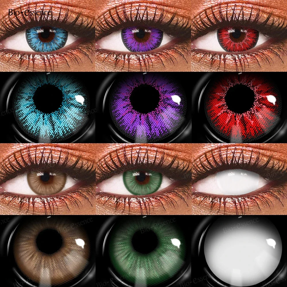 1 Pair Cosplay Contact Lenses for Eyes Cosplay Anime Lenses Multicolored Lenses Halloween Blue Eye Pupilentes 1 Year