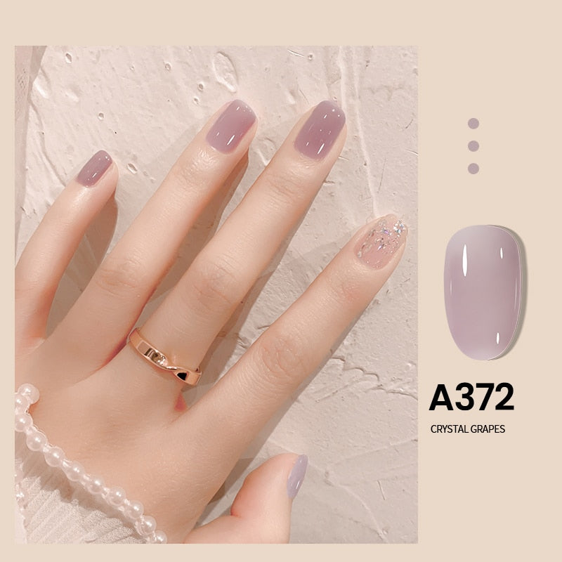 Transparent Nude Jelly Gel Nail Polish Semi Permanent 7.3ml Top Coat Soak Off UV LED Varnish Nail Art Design Base Gel