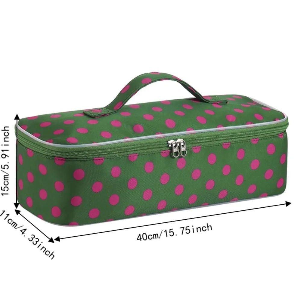 New Polka Dot Hair Dryer Storage Bag with Handle Large Capacity Makeup Bag Dustproof Portable Curler Storage Bag For Travel