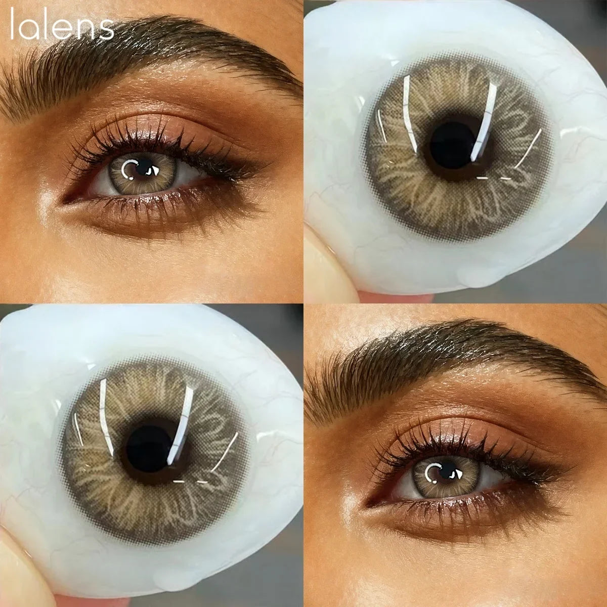 Blue Gray Natural Contact Lenses 1 Pair Half Year Eye Enlarging Cosmetic Lenses Natural Beauty for Daily Makeup