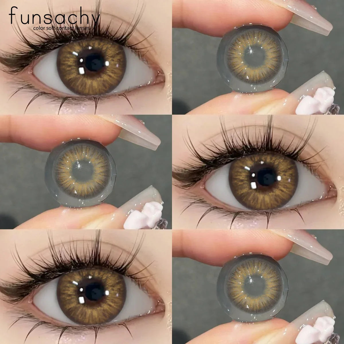 0~-8.00 Degree 1 Pair Myopia Colorcon Korean Lenses Color Prescription Contact Lenses Brown Natural Eye Contacts Lens