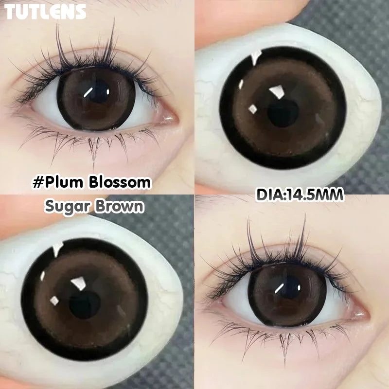 2PCS Tutlens  Mixed Color Cosmetic Contact Lenses, Half Year Wear, 0-800 Power Soft Lenses New Store Sale, 18+ Only