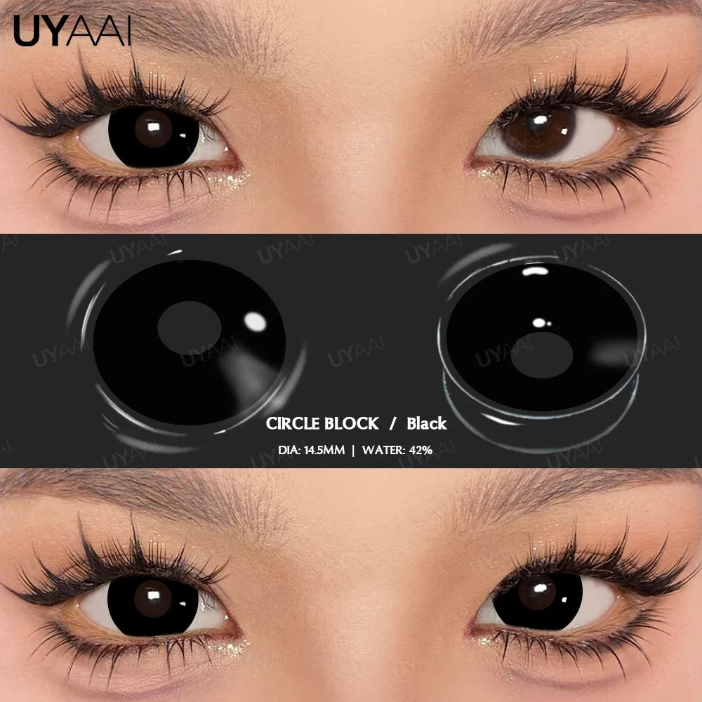 Cosplay Colored Contact Lenses 1 Year 2pcs Crazy Red Contact Lenses Anime Black Eye Lenses Halloween Beauty Makeup Lens
