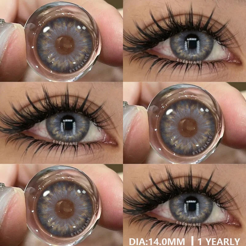 Colored Contact Lenses for Eyes 1pair Gray Pupils Lens Blue Eye Lenses Brown Lens Yearly Green Contacts Cosmetic Lenses