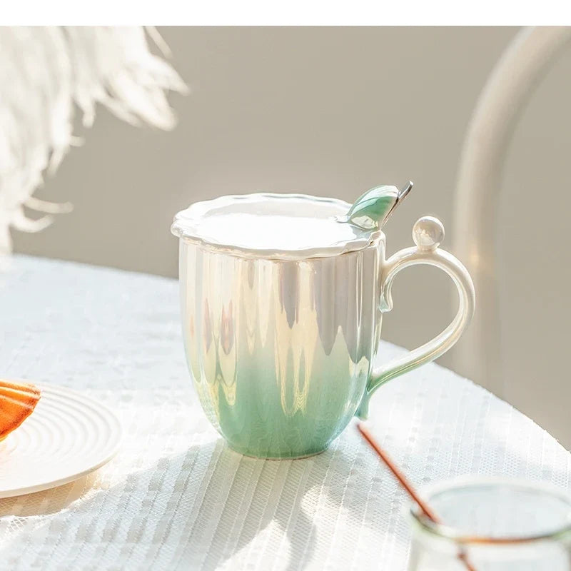 Ceramic Coffee Mug Tea Cup Home Drinking Utensils Pearl Appearance Milk Living Room Decoration Household Items