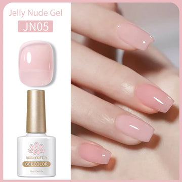 Transparen Gel Nail Polish Pink Jelly Nude Semi Transparent French Nail Camouflage UV Gel Varnish Soak Off Nail Art