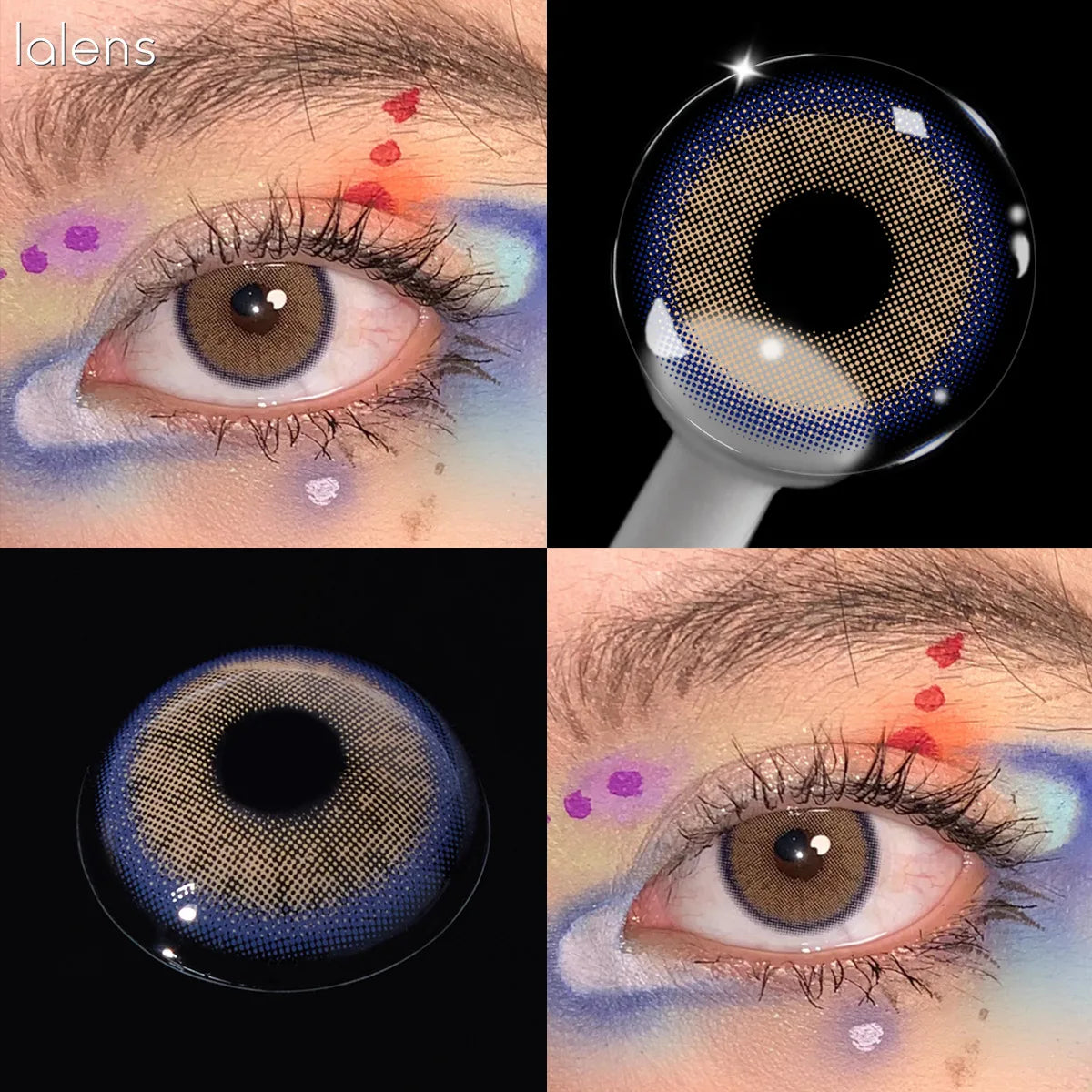 Eyes Color Contacts Colored Contact Lenses Lens Small Pupil Beauty Cosmetics Natural 3 Tones Brown Daily 2Pcs 1 Year