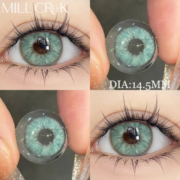 1 pair Color Contact Lenses with diopters Green Myopia Beauty Lens Cosmetic Color Pupils Contact Lenses Free Shipping