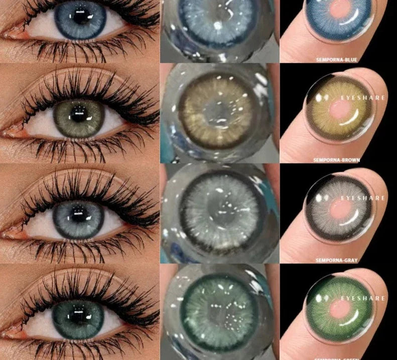 Natural Eye Colored Contacts Lenses 1pair Blue Eye Lenses Green Contacts Soft Beauty Makeup Gray Pupils Lenses Yearly