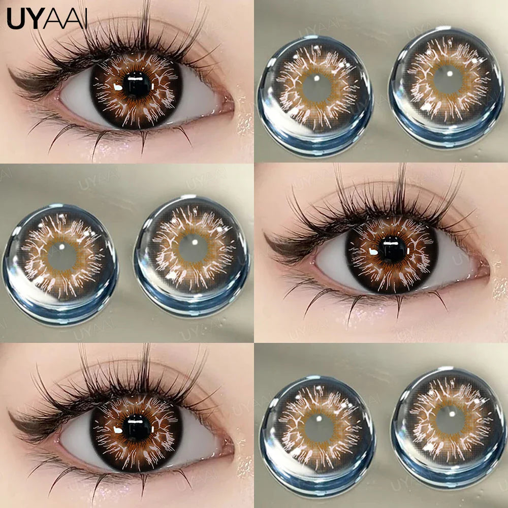 1 Pair Contact Lenses with Natural High Color Saturation & Defined Edge, Soft Age-Reducing Ambience
