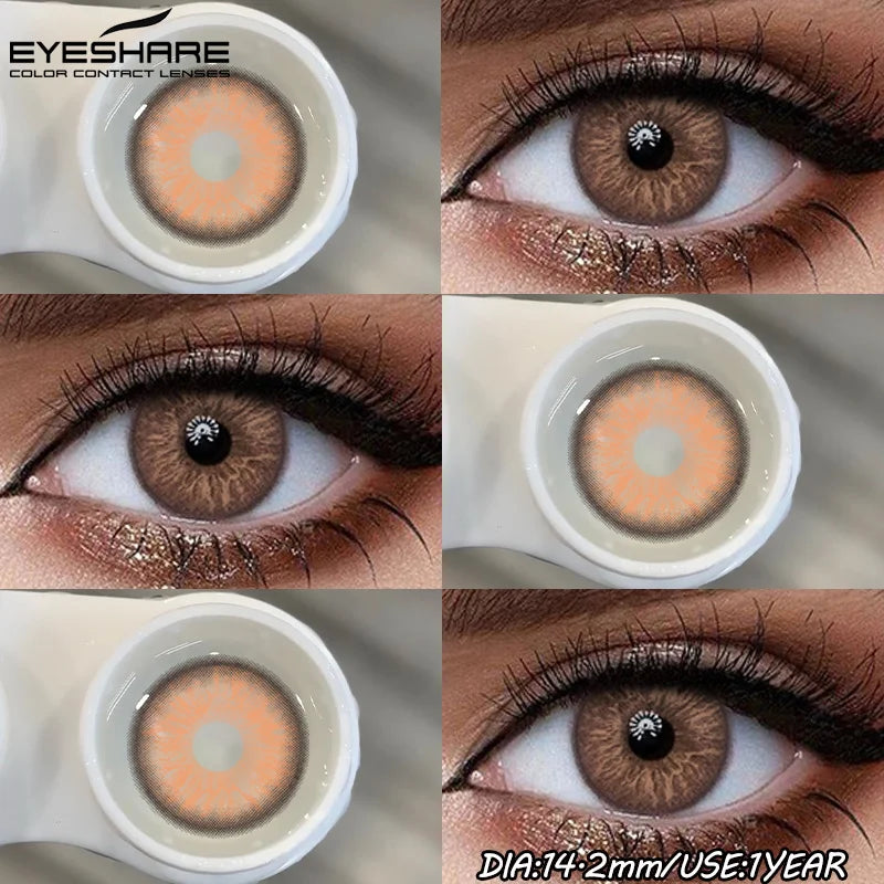 1Pair Fashion Colored Contact Lenses for Eyes Big Blue Eye Lens Natural Yearly Cosmetics Beauty Women Men Pupils