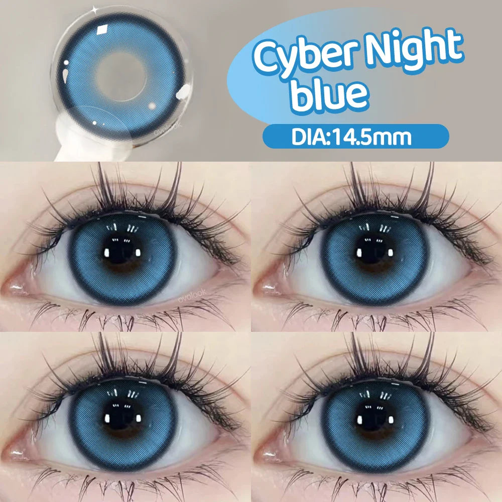 2pcs/pair Cyber Series Halloween Colored Contact Lenses for Makeup Eyes Big Pupils Red Contact Lenses Brown Lens Myopia