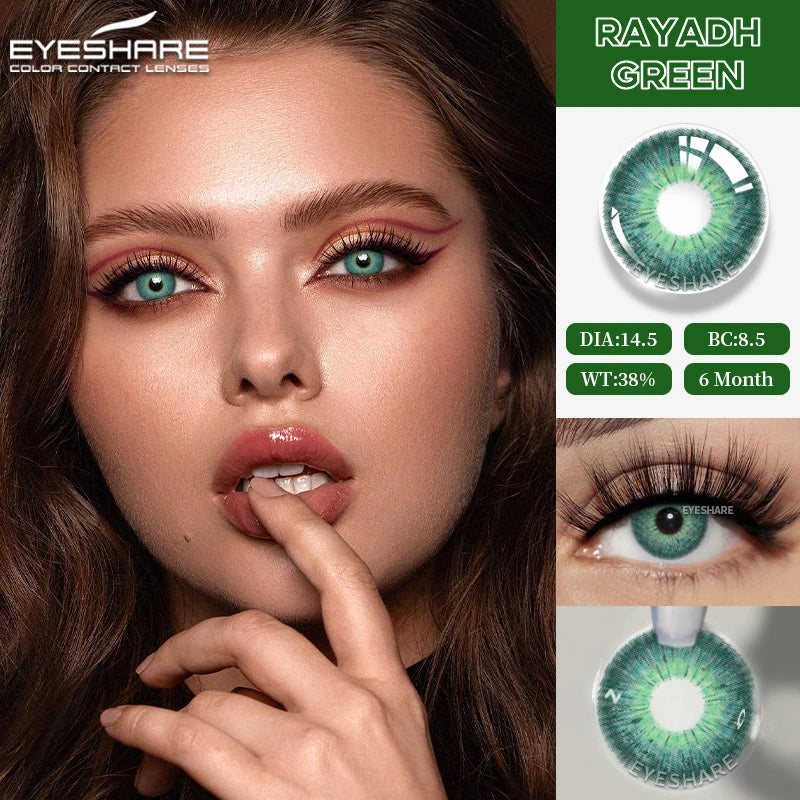 1Pair Fashion Blue Green Colored Contact Lenses Gray Brown Beautiful Pupils Cosmetic Black Eyes Lens Yearly EyeContacts