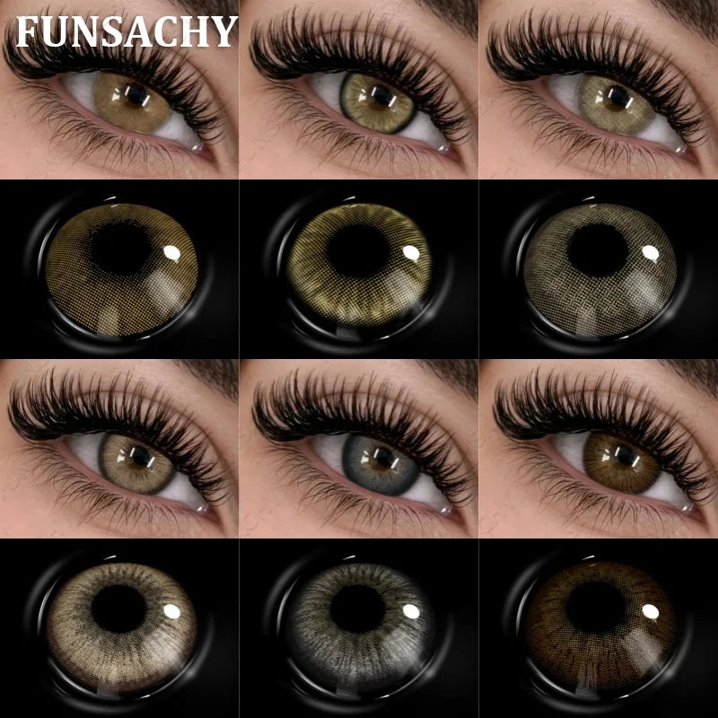 New Contact Lenses Natural Brown Eye Makeup Contacts Grey Color Lens Korean Softlens Yearly Cosmetics for Women