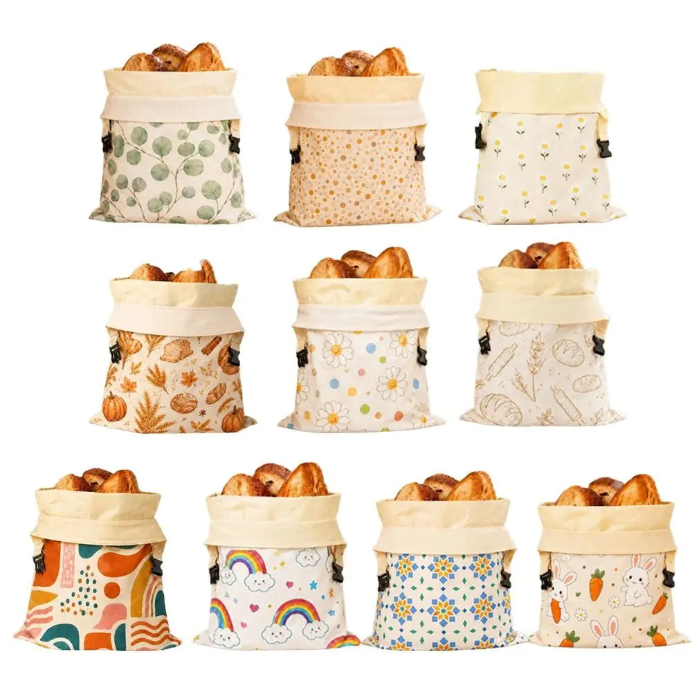 Reusable Beeswax Bread Bags Lock Closure Large Capacity Sourdough Bread Bags Freshness Preservation Beeswax Coated