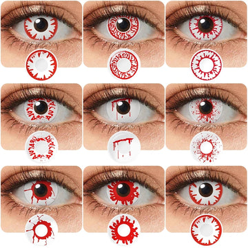 Yearly Use Halloween Contact Lenses For Cosplay Vampire Red Colored Contact Lenses Eye Lenses Blood Makeup Contact Lens