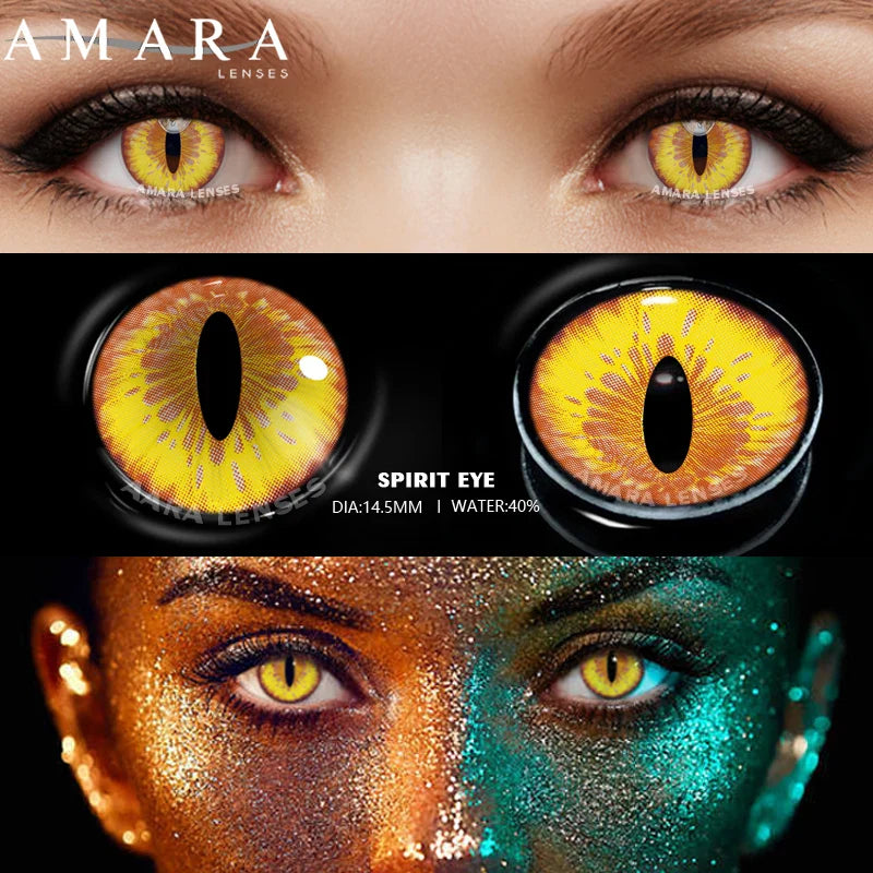1 Pair Cosplay Contact Lenses For Eyes Beauty Pupils Crazy Halloween Colored Contact Lens Fashion White Cat Eye Soft Lense