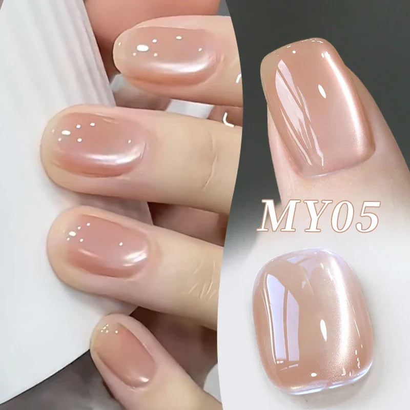 10ml Only Green Glass Bead Cat Magnetic Gel Nail Polish Guava Soda Grape Iced Crystal Salon Soak Off Gel Manicure