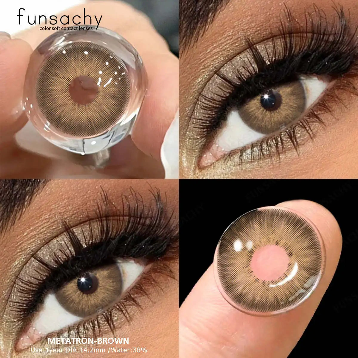 1Pair Colored Natural Contact Lenses Colorcon Beautiful Eye Lenses Cosmetics Green Lens Brown Cosmetics Contacts Lens