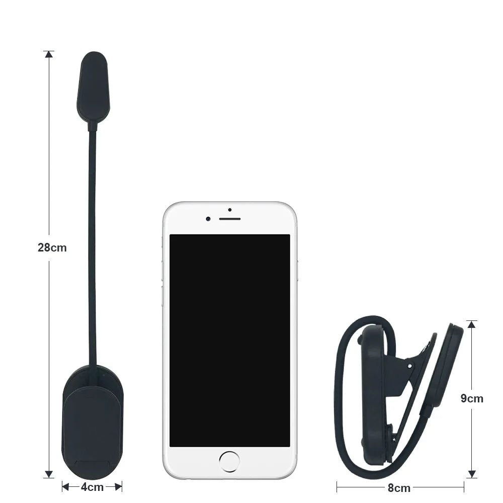 620nm Red Clip-On Book Light Rechargeable Portable Reading Light No Blue Light Eye Care for Bedtime Migraine Relief Night Light