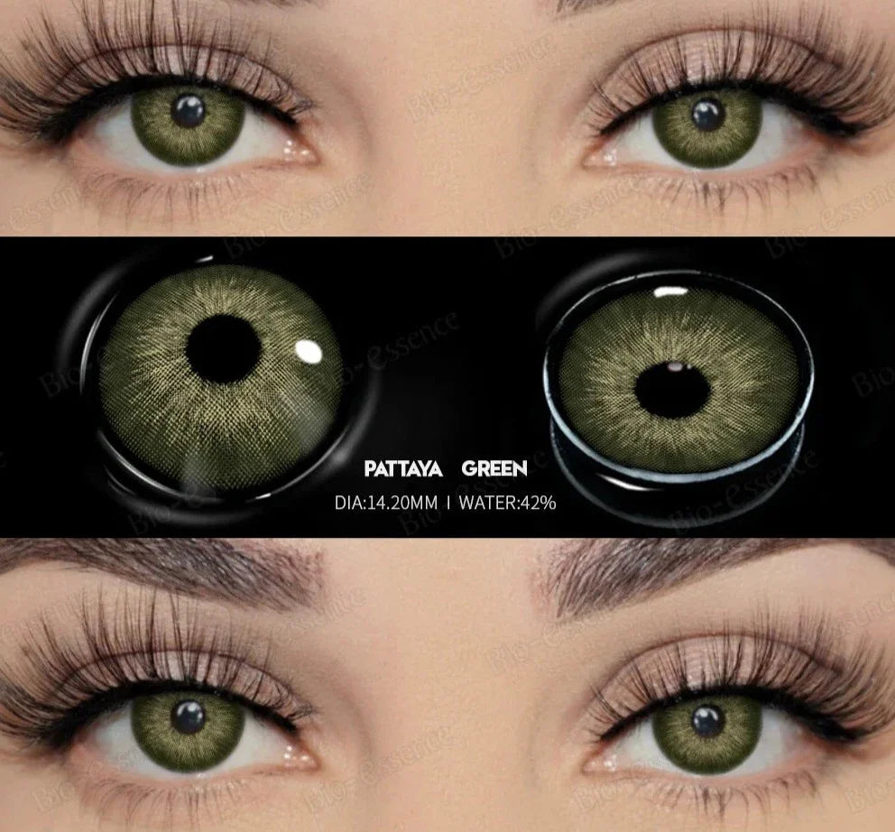 1 Pair Colored Contact Lenses with Degree Natural Eye Contact Prescription Lens Fashion Lenses