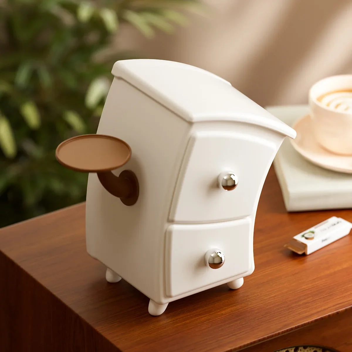 Whimsical Cartoon - Style Storage Box with 2 Drawers & Side Tray Organizer for Bedroom Desk Small Items Like Jewelry Cosmetics