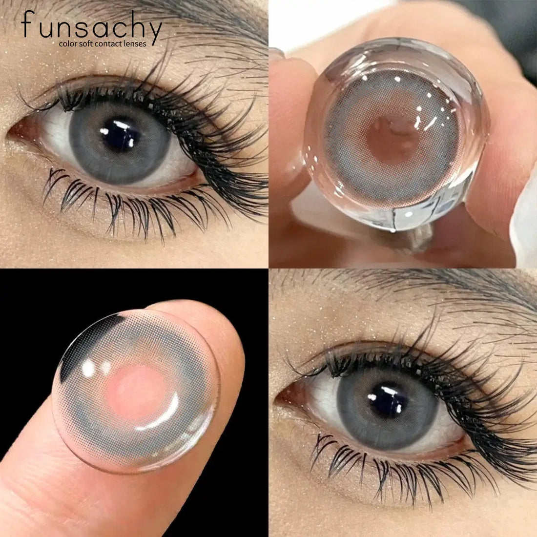 Color Contact Lenses for Eyes 1 Pair Gray Fashion Cosmetic Lenses Green Pupils Gray Natural Eye Contacts Women Eye Lens