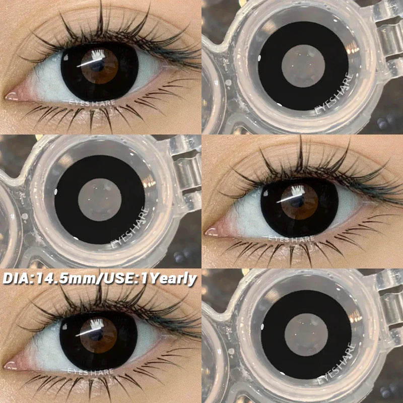 Halloween cosplay color contact lenses for eyes black/red/white Anime Accessories colorful fashion lenses