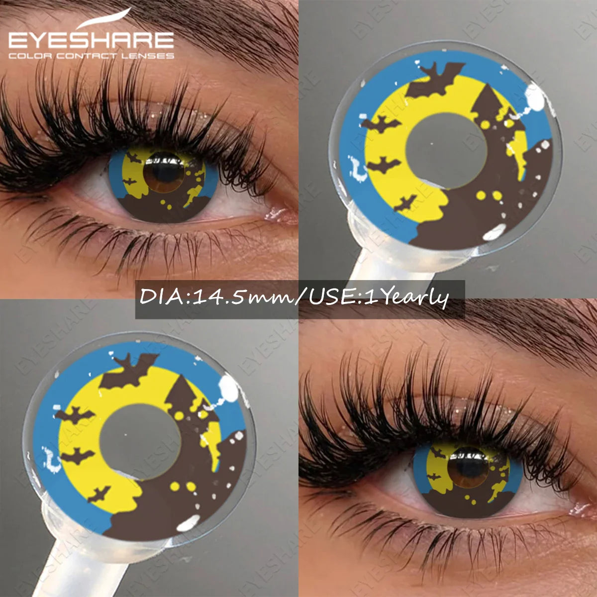 Color Contact Lenses for Halloween Vampire Cosplay Cosmetic Contact Lens Anime Lenses with Red Pupils for Parties Year