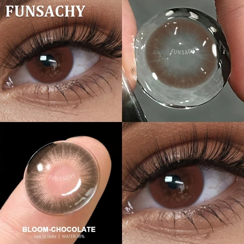 2pcs Brown Contact Lenses for Eyes Beautiful Pupils Yearly Cosmetic Blue Gray Colored Lens Brown Natural Lens Fast Ship