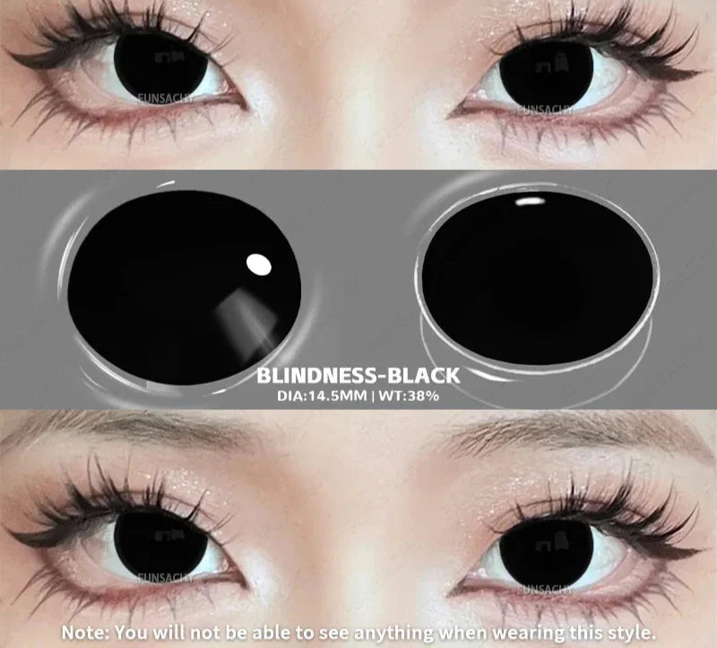 1Pair Halloween Colorful Contact Lenses Anime Cosplay Eye Lenses Multicolored Lens Black Red Mesh White Yearly Contacts