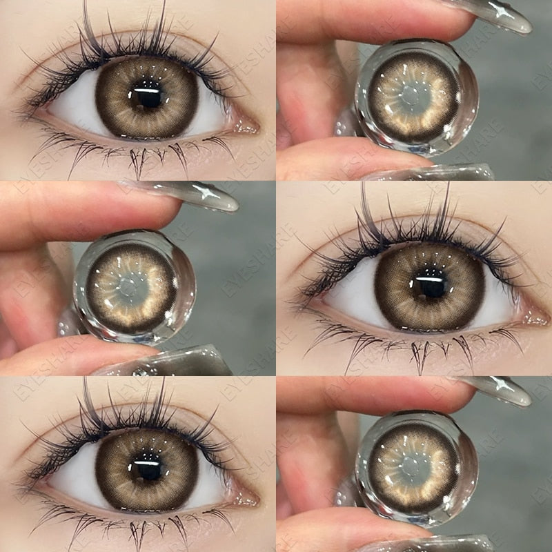 1 Pair New Colored Contact Lenses for Eyes Blue Lenses Big Eye Lenses Brown Lesnes Yearl Eye Contacts Cosmetic Lenses
