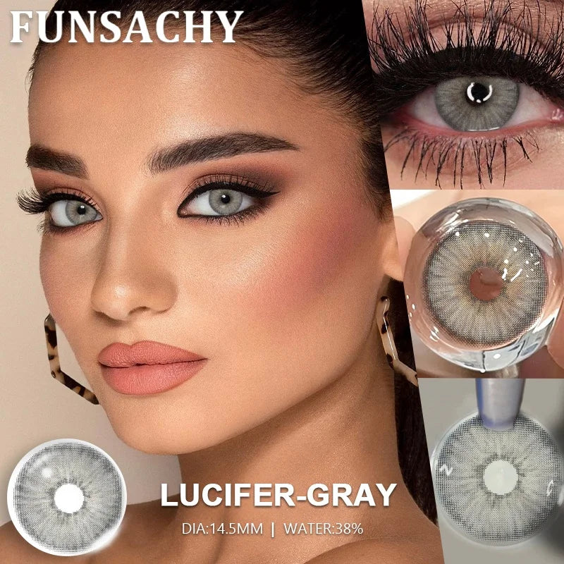 1 Pair Brown Color Contact Lenses for Eyes Big Eyes Natural Lenses Beautiful Pupils Cosmetics Gray Lens Color Women