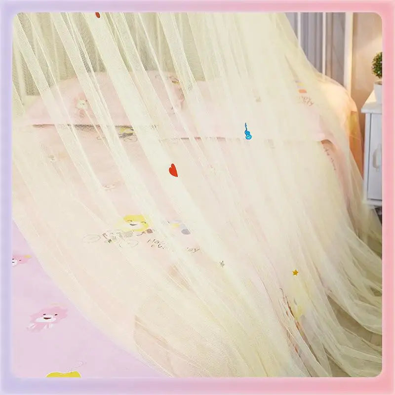 Princess Style round Top Mosquito Net Pink Absorbing Ceiling Student Dormitory Bed Curtain Single Double Freshman Condensation