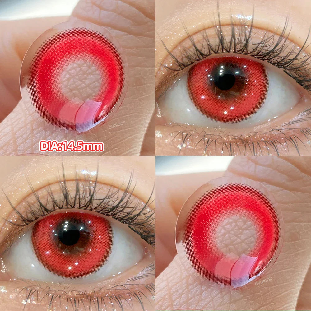 1pair New Fashion Cosplay Contact Lenses for Eyes Red Lenses Halloween Beauty Brown Lenses Myopia Color Contact Lenses