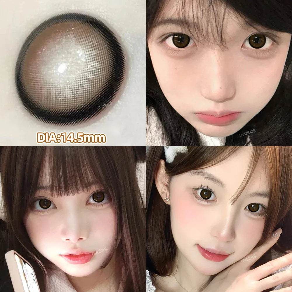 1 Pair Purple Beauty Colored contact lenses For Eyes Halloween Makeup Lens Pupils Fashion Big Eye Lenses Myopia Lenses