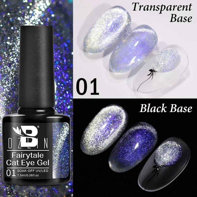 7.5ml Golden Gradient Cat Eye Nail Polish Gel Phototherapeutic Gel Soak Off Nail Magnetic Gel Polish Nail Art DlY