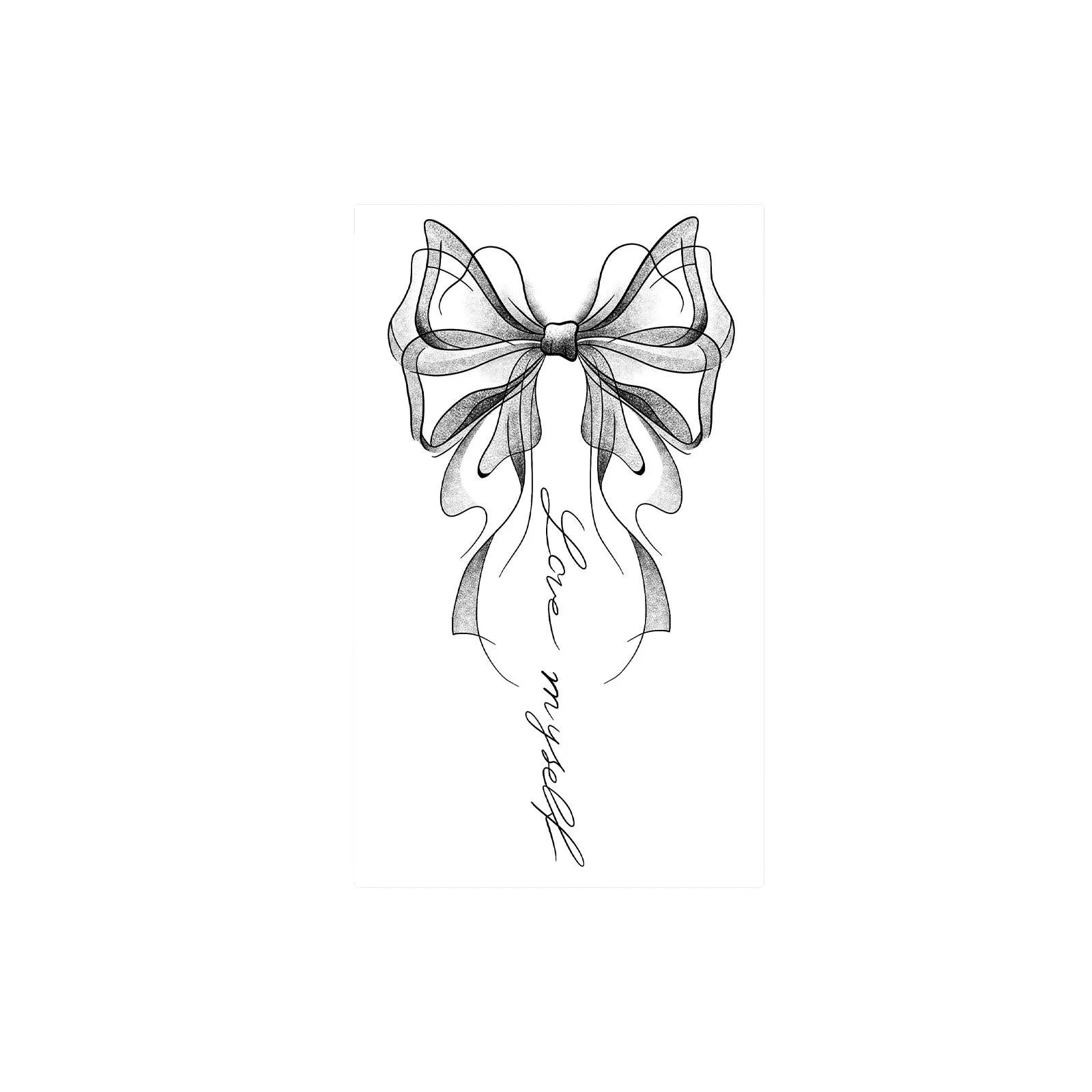 Herbal Tattoo Sticker Semi Permanent, Ink Wash Bow Butterfly Temporary Tattoo, Waterproof Long Lasting Arm Sticker for Women Gir