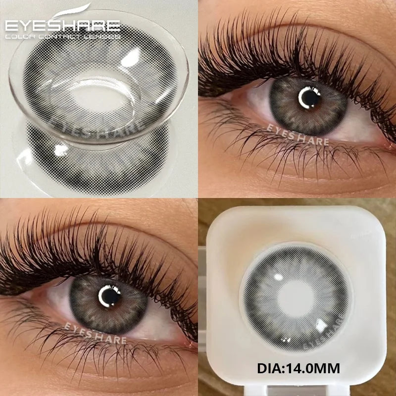2Pcs Color Contact Lenses for Eyes Natural Gray Eye Lenses Brown Contact Lens Fashion Blue Lenses Green Contacs Yearly