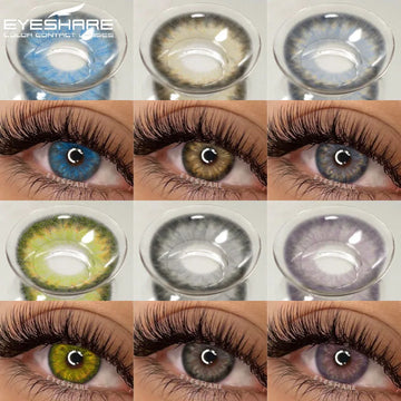 2Pcs Color Contact Lenses for Eyes Natural Gray Eye Lenses Brown Contact Lens Fashion Blue Lenses Green Contacs Yearly