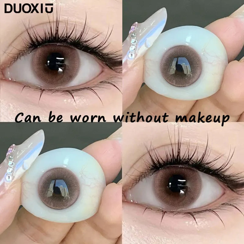 1 Pair Big Eyes Black Lenses Korean Natural Lenses Color Contact Lenses Eyes with Gray Beautiful Pupil Lenses Yearly