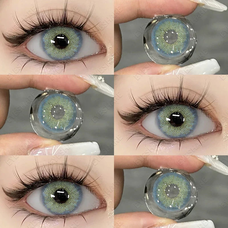 Natural Color Contact Lenses for Eyes 1pair Blue Eyes Lenses Brown Lenses Gray Eye Lenses Yearly Green Color Lenses Eye