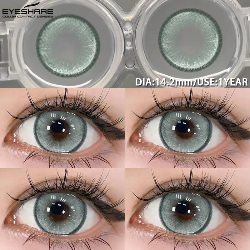1pair Blue Contact Lenses For Eyes Korean Cute Lens Eye Makeup Pupil Brown Softlenses Women's color contact lenses