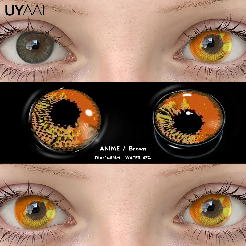Cosplay Colored Contact Lenses 1 Year 2pcs Crazy Red Contact Lenses Anime Black Eye Lenses Halloween Beauty Makeup Lens