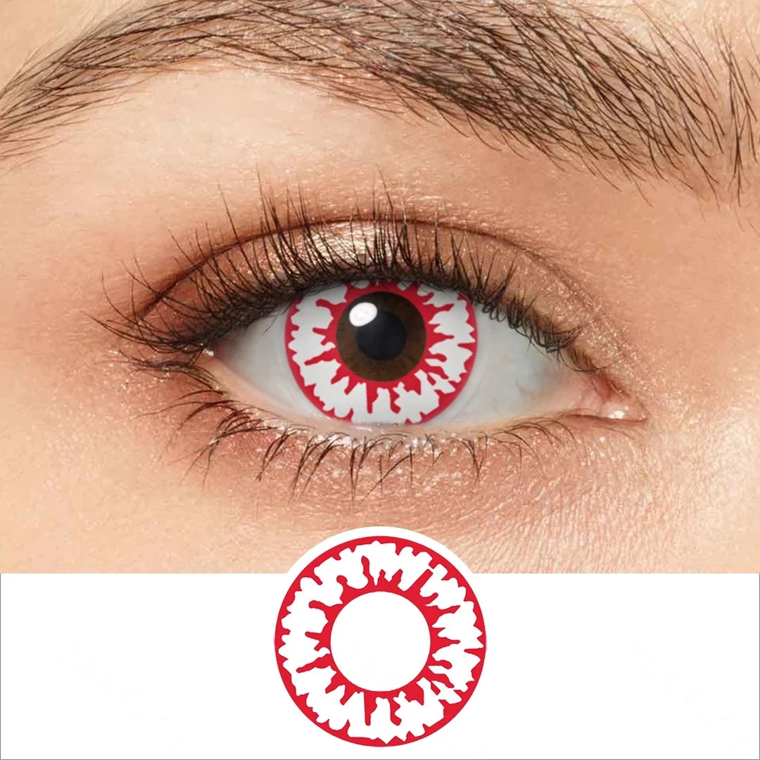 Yearly Use Halloween Contact Lenses For Cosplay Vampire Red Colored Contact Lenses Eye Lenses Blood Makeup Contact Lens