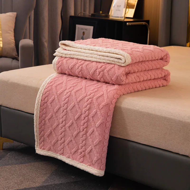 Plaid Bed Blanket Children Adults Warm Winter Blankets Soft Bedspread Fleece Throw Sofa Cover Fluffy Sheets Blankets For Beds