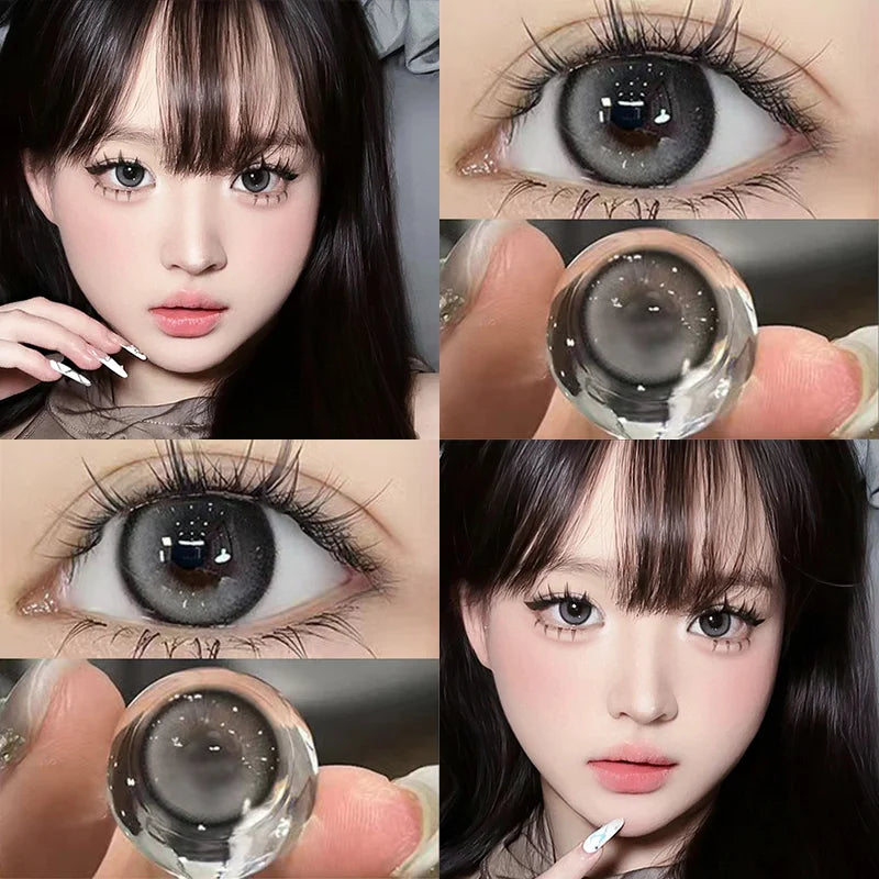 1Pair New Natural Eye Lenses Colored Contact Lenses for Eyes with Degree Myopia Lenses Fashionable Brown Beauty Pupil