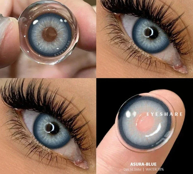 2pcs Colored Contact Lenses for Eyes Brown Eye Lenses Gray Pupils Lens Green Eye Contacts Blue Eye Lenses