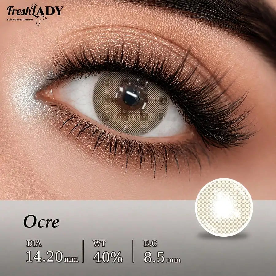 1 Pair Seattle Brown Colored Contact Lenses Natural Brown Pupils Eyes Contact lenses Gray Soft Contact Lenses 14.20mm Yearly Use